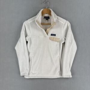 Patagonia Jacket Womens XS White Snap-T ReTool Fleece Pullover Polartec Outdoor